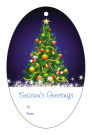 Decorated Christmas Tree Vertical Oval To From Hang Tag